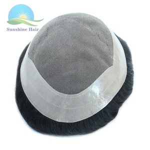 Prótesis Capilar Duradera para <span class=keywords><strong>Hombre</strong></span>, <span class=keywords><strong>Peluca</strong></span> de Encaje PU, Cabello Virgen Europeo Remy, Ondulado, Tupé, Mono Fino 100% - Product Image 2