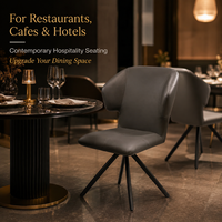 Chaise de salle à manger moderne à dossier haut en similicuir gris, assise capitonnée croisée, base araignée, pour hôtel et restaurant