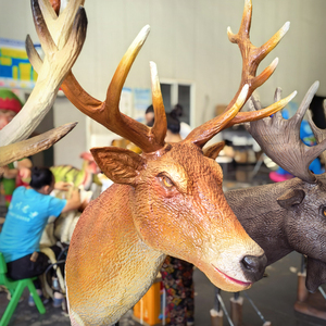 Tête de renne animatronique chantante pour décoration de Noël, modèle animal pour intérieur/extérieur, centre commercial - Product Image 3