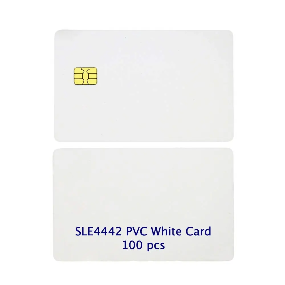 SLE4442-tarjeta inteligente de contacto con Chip IC, 2 pistas, 5/16 pulgadas, banda magnética Hico, 2 en 1, PVC, IC, en blanco