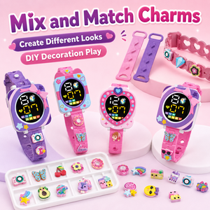 Kit de Pulsera de Reloj de Moda DIY para Niños, 2 en <span class=keywords><strong>1</strong></span>, Reloj Digital, 12 Piezas, Caja de Exhibición, Venta al Por Mayor OEM - Product Image 3