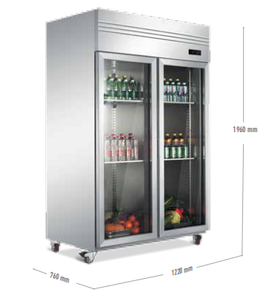 Hot bán 1000L đôi cửa tủ lạnh thương mại Side-by-side đạt trong tủ lạnh & Tủ đông - Product Image 2