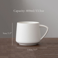 Tasse à Thé Latte Céramique Rustique Moderne Personnalisée 380 ml, Nordic Mate Bleu Rose Noir Blanc