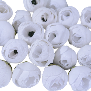 Mini brotes de ranúnculo europeo, hojas de cabeza de rosa de té de seda Artificial, broche de novia de boda, decoración de muñeca, incluye decoración de mesa de tallo - Product Image 2