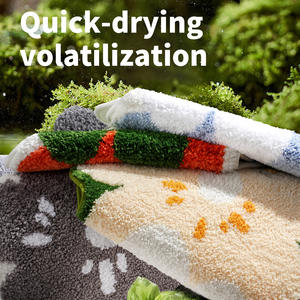 Alfombra de Baño Floral Harumori, Diseño Novedoso, Antideslizante, Absorbente, Alfombra para Entrada, Lavable a Máquina, Material Mixto - Product Image 2