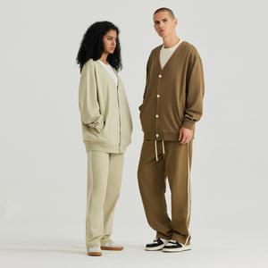 Haut décontracté à col en V printemps automne cardigan ample en pur coton japonais - Product Image 3