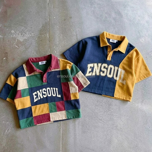 T-shirt di lusso da uomo OEM in 100% cotone pesante, con patchwork a blocchi di colore, vestibilità ampia, ecologica, anti-pilling, stampa personalizzata e ricamo - Product Image 1