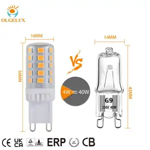 G9 Bola Lampu LED 4W 480LM Lampu Gantung (Setara Halogen 40W) Kelas Energi E, Sudut Sinar 360, Standar EMC ERP Baru