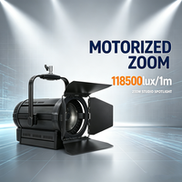 Projecteur Fresnel professionnel 200W pour scène/studio, CCT complet 2700-6500K, IRC 96+, zoom motorisé et DMX512, en alliage d'aluminium, 100-240V