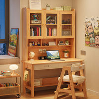 Bureau tout-en-un minimaliste moderne en bois massif avec étagère pour la maison, la chambre ou le bureau