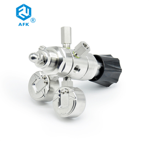 AFKLOK Régulateur de gaz à double étage en acier inoxydable Régulateur de pression de gaz cylindrique Régulateur d'hélium - Product Image 3