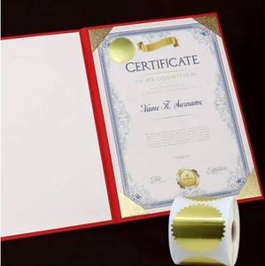 Étiquette de scellage gaufrée personnalisée en forme de gaufrette certifiée Or avec bord dentelé, autocollants adhésifs durables, stratifié UV artisanal - Product Image 4