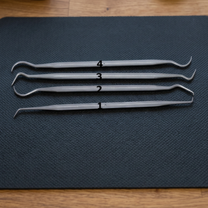 Ensemble de 4 outils de sculpture et sondes en acier inoxydable pour la modélisation de la cire, le détail artisanal et le travail d'orfèvrerie |   GS486 - Product Image 2
