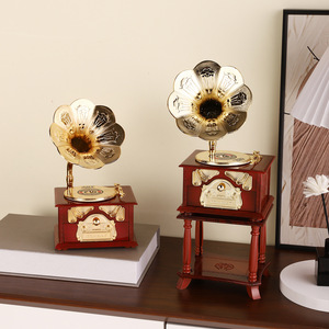 Caja de música retro de madera con mecanismo de cuerda, adorno decorativo para el hogar, sala de estar, dormitorio, regalo. - Product Image 1