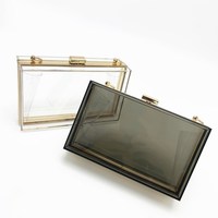 Tas Selempang Transparan Akrilik untuk Pesta, Clutch, Tas Tangan Malam untuk Wanita