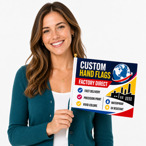 Bandiera Quadrata Personalizzata da Sventolare a Mano in Raso Premium 12x18 Pollici per Campagne Politiche - Product Image 6