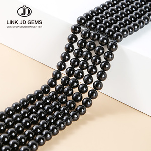 Perlina in Pietra Naturale <span class=keywords><strong>Tormalina</strong></span> <span class=keywords><strong>Nera</strong></span> 4 6 8 10 12mm Rotonda Sfusa Distanziatrice per Accessori Braccialetti e Collane Fai da Te - Product Image 1