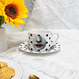 Juego de Tazas de Café de Cerámica Rústica Japonesa, Taza con Plato, Taza para Té de la Tarde, Cuchara, Apto para Lavavajillas y Microondas, Sostenible, Personalizado - Product Image 3