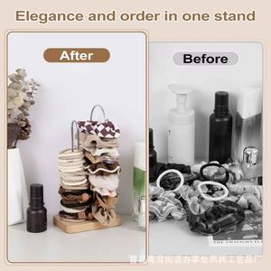 Wooden Hair Tie Storage Rack <b>Desktop</b> Simple <b>Shelf</b> For Hair Accessories Organization - Product Image 1