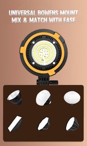 Lampe <span class=keywords><strong>vidéo</strong></span> LED 100W version essentielle YM-600-SS avec monture Bowens pour studio photo, 3200K-6500K, télécommande sans fil - Product Image 4