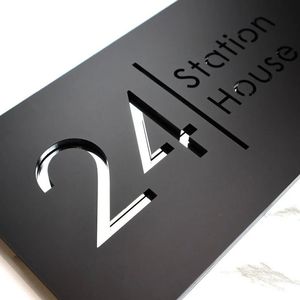 Panneau personnalisé en métal 3D non lumineux pour numéro de porte <span class=keywords><strong>d</strong></span>'hôtel, entreprise, bureau, maison, <span class=keywords><strong>magasin</strong></span> – Panneau de lettres et chiffres non éclairé, logo - Product Image 2