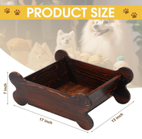 Panier de rangement en bois en forme d'os pour jouets de chien, grande boîte à jouets pour animaux de compagnie, pour l'organisation et le rangement des accessoires, laisse et nourriture pour chiot