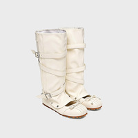 Nouvelles Bottes Mi-Mollet Femme Style Balletcore 2026 avec Multi-Brides et Boucles en Cuir Synthétique, Talon Rehaussé de 3 cm, Fabrication OEM ODM Personnalisée pour Marques