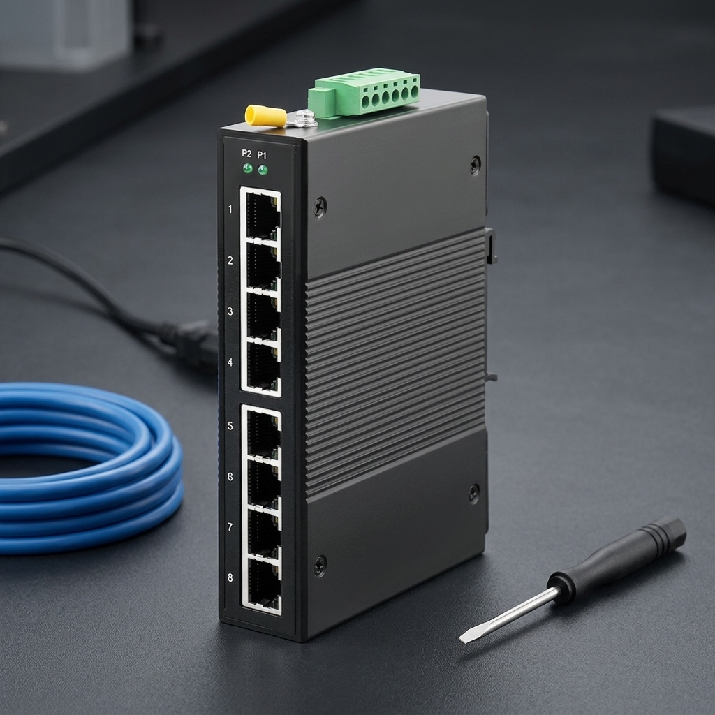 <strong>2026</strong> New Arrival 8-Port Lite Managed Industrial Network <strong>Switch</strong> QoS 16Gbps Capacity One-Click Ring Protection for Smart City