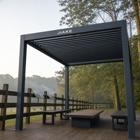 Pergola en aluminium Jiake 6063-T5 avec toit à lames motorisées, abri extérieur écologique pour parcs et espaces publics de loisirs