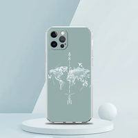 Pour iPhone 15 16 14 13 12 11 17 Pro Max Plus couverture transparente dessin animé carte du monde paysage Direction personnalisé impression UV coque de téléphone