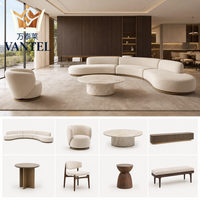Ensemble de meubles de salon sur mesure Vantel, canapé moderne de luxe, table basse pour projet résidentiel haut de gamme