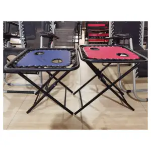 Outdoor Folding Sling Side Table Camping Steel Frame Anti-Gravity Collection Portable Folding Side Table Folding End Table