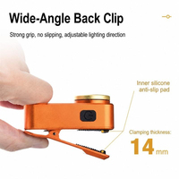 Lampe à clip en alliage d'aluminium, rouge et bleue, clignotante, LED, 7 modes, 55g, portable, lampe de poche EDC, type-C, rechargeable