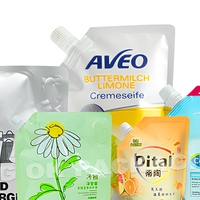 Pochette Doypack en PET de haute qualité, résistante à l'humidité, avec bec verseur latéral, pour emballage de savon liquide et de lessive