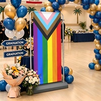 Toile de fond personnalisée motif arc-en-ciel gay avec impression de progrès, idéale pour la photographie en studio, la mise en scène de fêtes et les événements cérémoniels