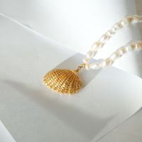 Collier tendance pour femme en perles de coquillage avec perles en laiton plaqué or, perle naturelle, cadeau de mariage et d'anniversaire