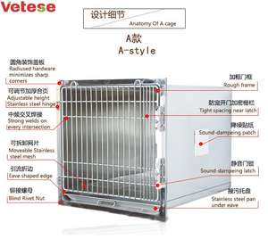 12 kapılı kafes veteriner pet hastane kliniği paslanmaz çelik 304 köpek kafesleri (model A) - Product Image 2