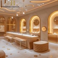 Vitrine de présentation de bijoux élégante haut de gamme pour boutique de bijouterie