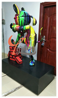 Grandes Statues de Singe sur Mesure pour Pop Art Sculptures d'Animaux 3D Peinture à la Main Décorations en Résine Fée/Personnage Mignon Figurines