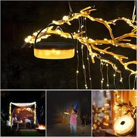 Luz Solar LED Multifuncional 2 en 1, Impermeable, Portátil y Plegable, para Camping, Decoración de Jardín