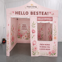 Tente de salon pliable hexagonale 10x10 pieds - Portable, résistante au vent, impression personnalisée pour affichage publicitaire extérieur