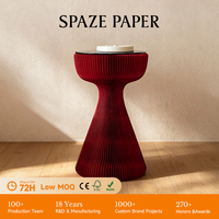 Table d'appoint pliable Spazepaper Slinky, table d'angle portable, meuble de maison écologique et peu encombrant, mobilier en papier délicat