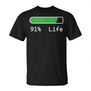 Camiseta Life Percentage, regalo de cumpleaños de 91 años, unisex, para adultos, manga corta, cuello redondo, impresión digital - Product Image 2