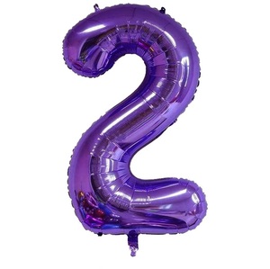 Balon foil ungu 16 inci kustom untuk dekorasi pesta balon Natal logam nomor alfabet perlengkapan pesta - Product Image 3