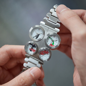 Reloj de Cuarzo Multifunción Vintage CILOA, Reloj de Pulsera Analógico de Cuatro Esferas con Correa de Acero Inoxidable para Hombre-5461 - Product Image 1