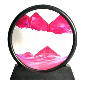 Peinture de sable <span class=keywords><strong>3D</strong></span> moderne créative de 7 pouces avec base en bois, ornements de <span class=keywords><strong>sablier</strong></span> en verre de luxe pour la décoration du salon - Product Image 4