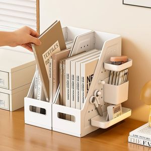 <b>Desktop</b> Book Organizer Folding Bookshelf 1 Layer Rectangle Standing Type For Books Office Storage Minimalist Design - Product Image 4
