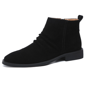Sh11226a Point toe <span class=keywords><strong>Botines</strong></span> negros hombres 2024 zapatos de cuero de alta calidad botas <span class=keywords><strong>para</strong></span> hombres - Product Image 1