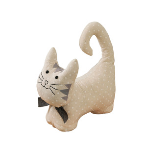 Butoir de porte chat mignon blanc à pois, butoir de porte 3D en forme de chat, fixation au sol, décoration domestique - Product Image 4