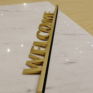 Oro <span class=keywords><strong>de</strong></span> Metal <span class=keywords><strong>de</strong></span> Color <span class=keywords><strong>de</strong></span> la parte superior <span class=keywords><strong>de</strong></span> la Mesa signo <span class=keywords><strong>de</strong></span> letras <span class=keywords><strong>de</strong></span> Metal soporte libre señal <span class=keywords><strong>de</strong></span> recepción - Product Image 2